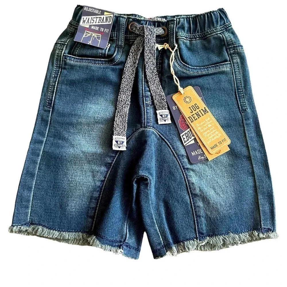 Ebound DNM by Earthbound Boys Jog Denim Shorts Adjustable Waist Drawstring  4